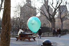 NYU students balloon protest - Save the Park (2008)