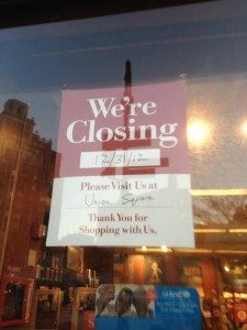 Closing Barnes & Noble Greenwich Village 2012