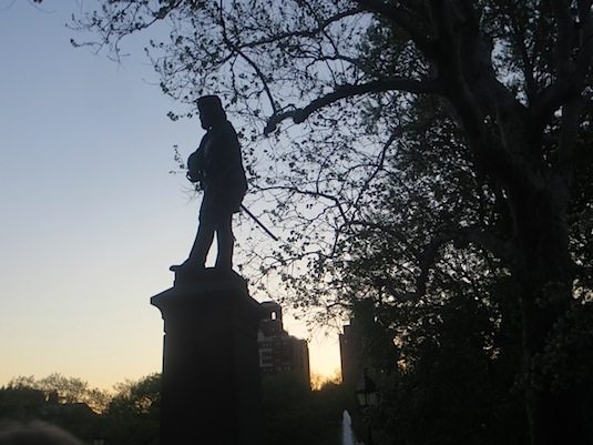 garibaldi statue washington square park sunset