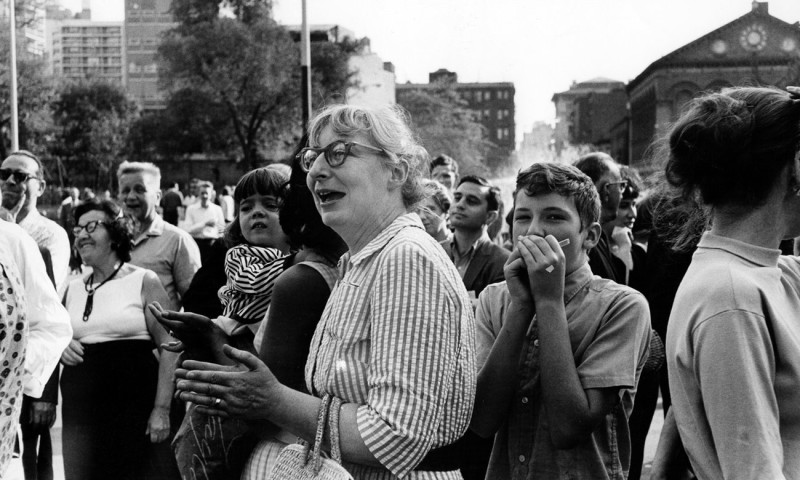 Jane Jacobs at Community Meeting Washington Square Park 1963