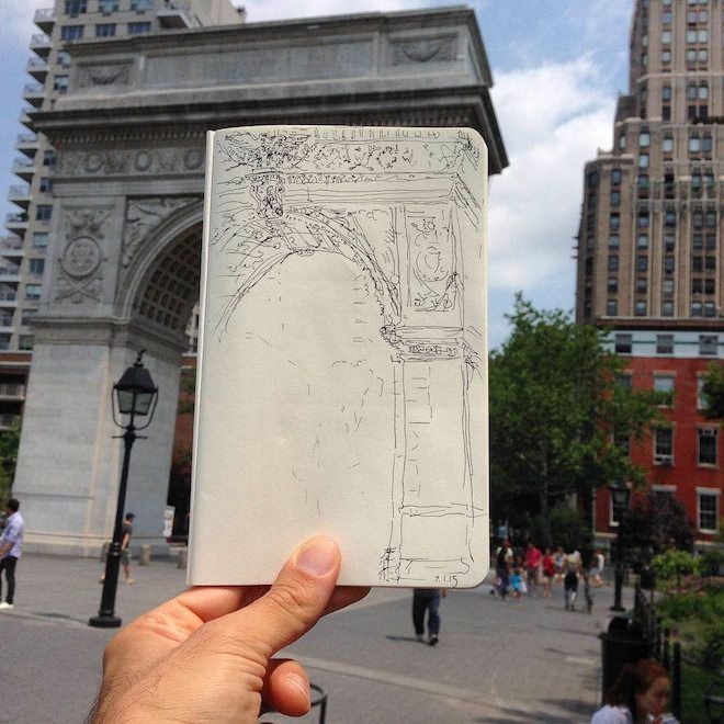 Arch Washington Square Park illustration photo