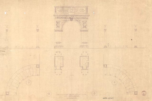 Washington Memorial Arch Original Plans
