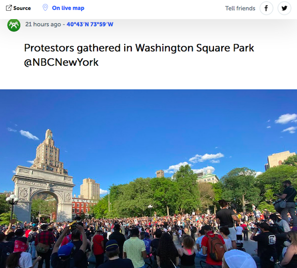 Protesters Meet Up Washington Square Park NYC George Floyd Protests