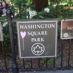 love. washington square park signage